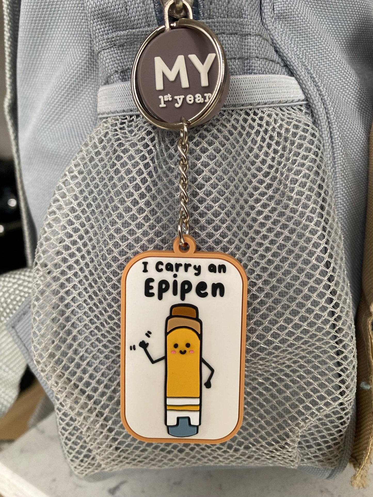 I carry an Epipen Rubber PVC Keyring / epipen keyring / medical alert / alert tag / epipen keychain / allergy alert / auto-injector / epipen