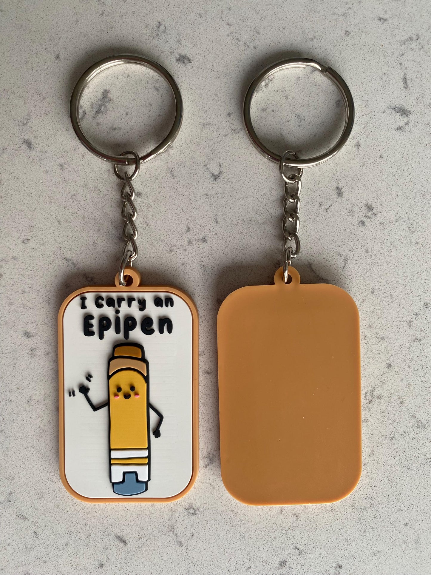 I carry an Epipen Rubber PVC Keyring / epipen keyring / medical alert / alert tag / epipen keychain / allergy alert / auto-injector / epipen