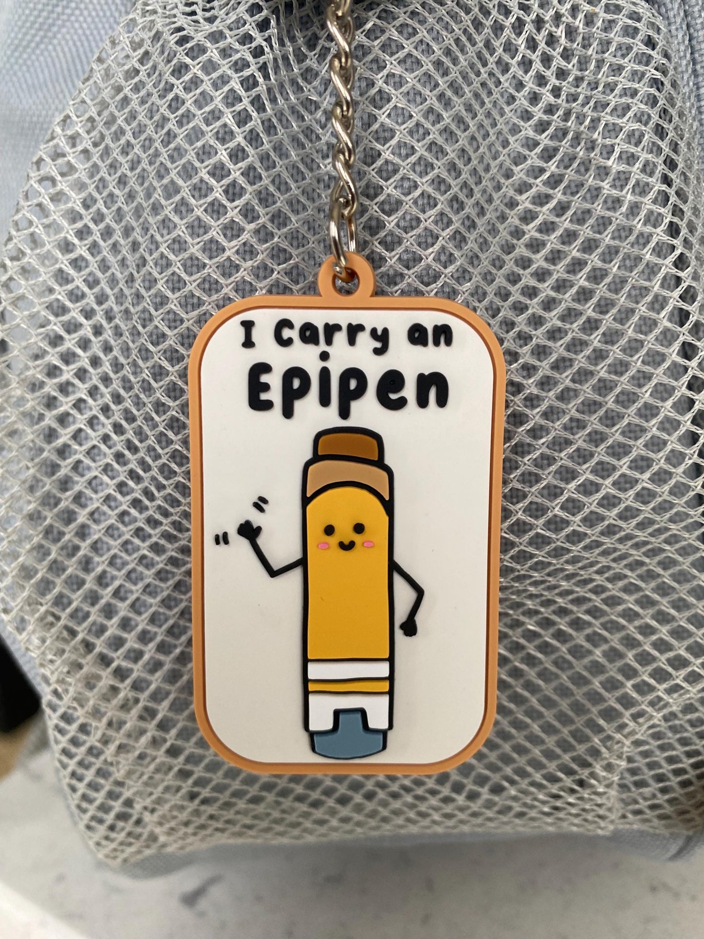 I carry an Epipen Rubber PVC Keyring / epipen keyring / medical alert / alert tag / epipen keychain / allergy alert / auto-injector / epipen