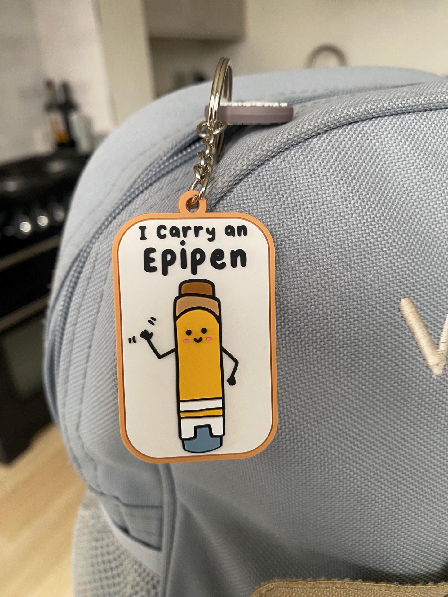 I carry an Epipen Rubber PVC Keyring / epipen keyring / medical alert / alert tag / epipen keychain / allergy alert / auto-injector / epipen