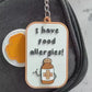 Food Allergy Alert PVC Keyring: Medical Alert Tag (I have food allergies)