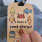 Food Allergy Alert Tag: Kids Medical Luggage/Bag Tag